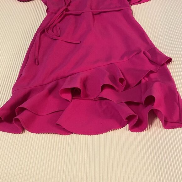 TCEC Faux wrap dress Magenta Pink Small - Picture 2 of 7